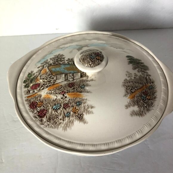 Alfred Meakin Famous Cottages Covered Dish John Peel Cottage 8 1/2" England - Picture 2 of 6